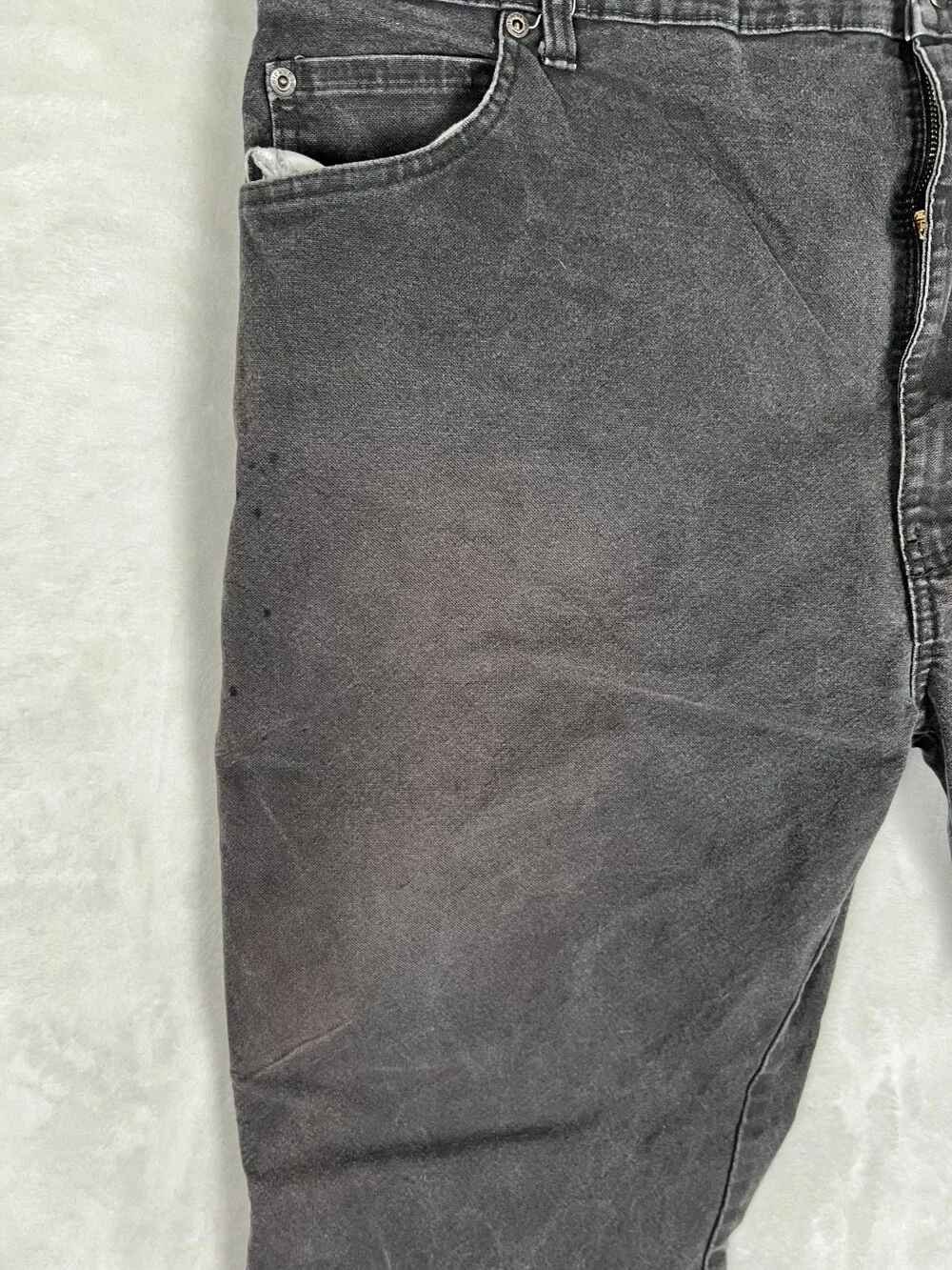 VTG Dickies Pants Mens 44x30 Black Workwear Utility Carpenter Grunge Sun Faded